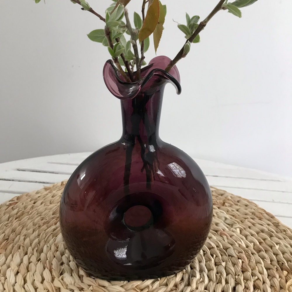 Rare hand blown Blenko glass vase 1960s